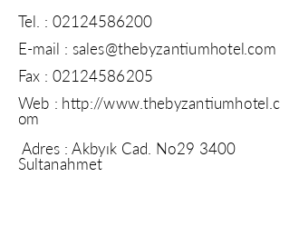 The Byzantium Hotel & Suites iletiim bilgileri